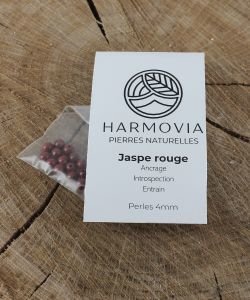 Perles Jaspe Rouge 4mm sur fil 40cm
